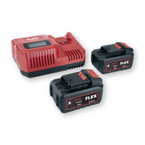 2 x 5.0Ah 18V Batteries + Fast Charger Pack P-Set 55 R