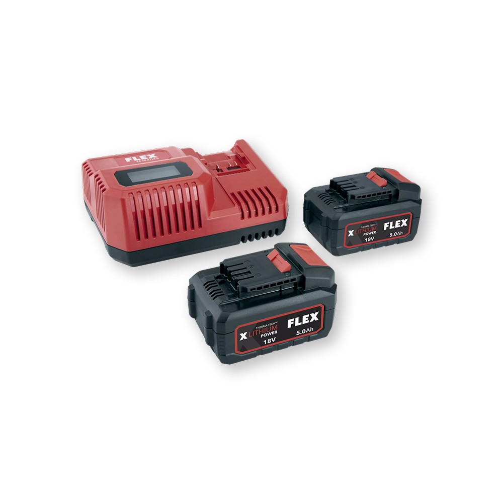 Pack 2 Batteries 5,0Ah 18V + Chargeur Rapide P-Set 55 R